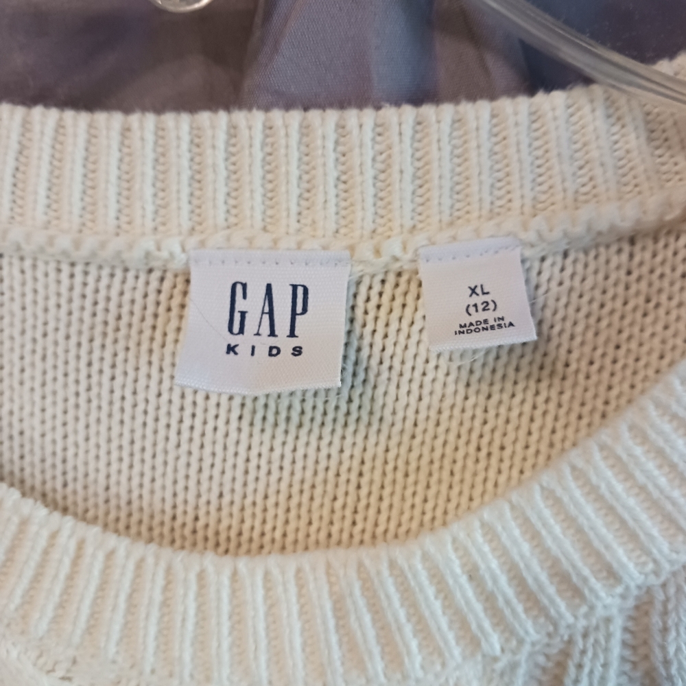 GAP Kids Sweater Dress / Tunic Off White Girls XL / Sz 12 - Picture 2 of 10